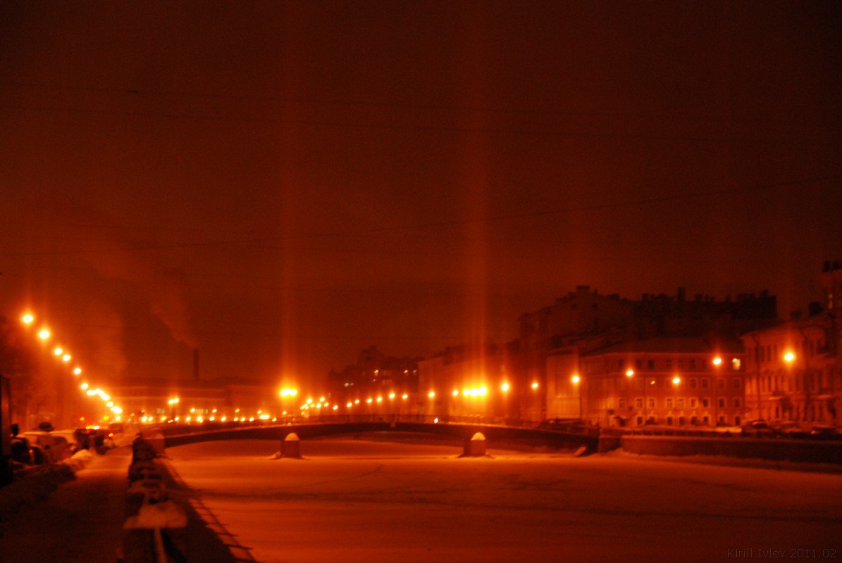 Ночной Санкт-Петербург зимой