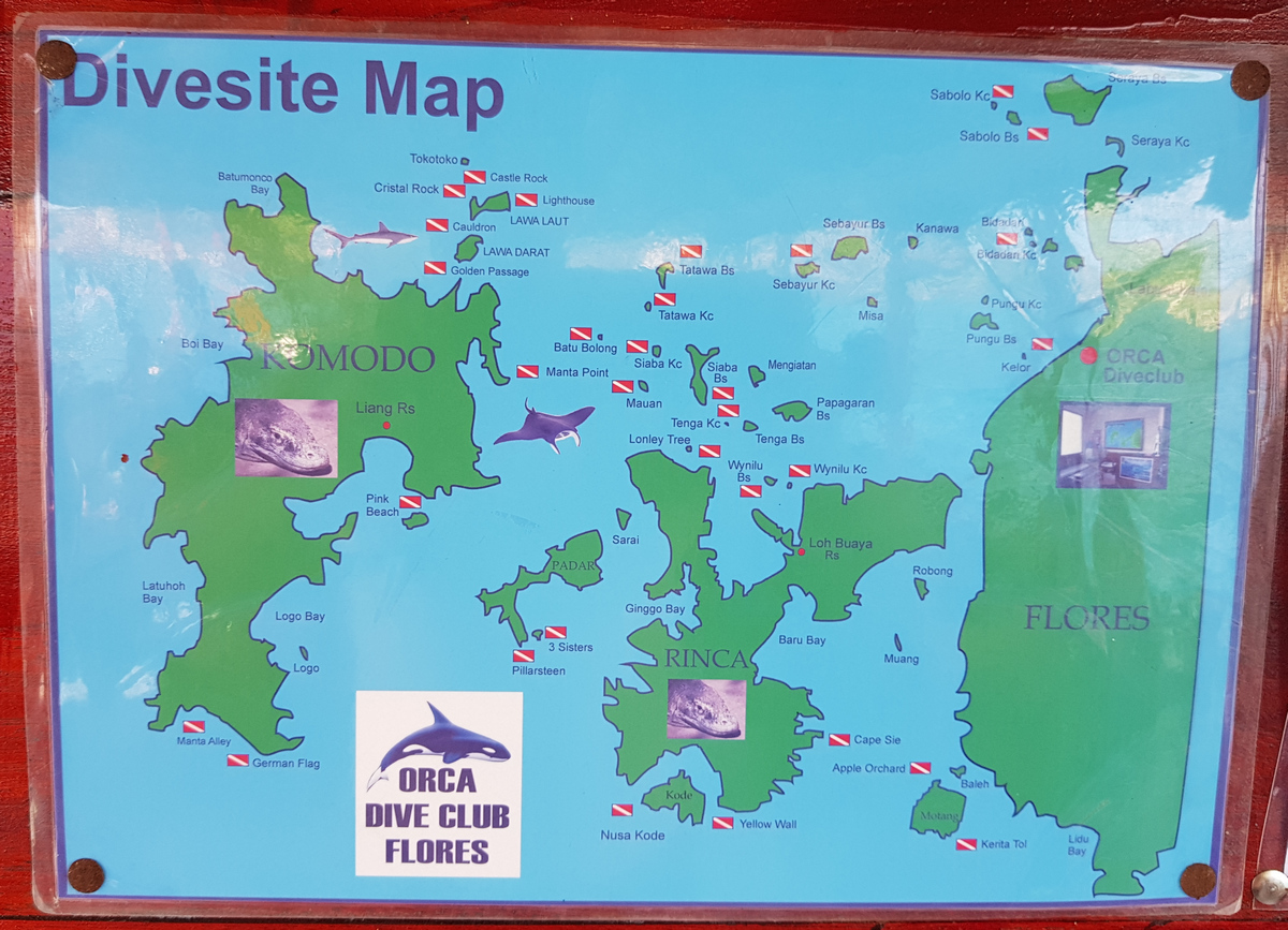 Flores & Comodo divesite map